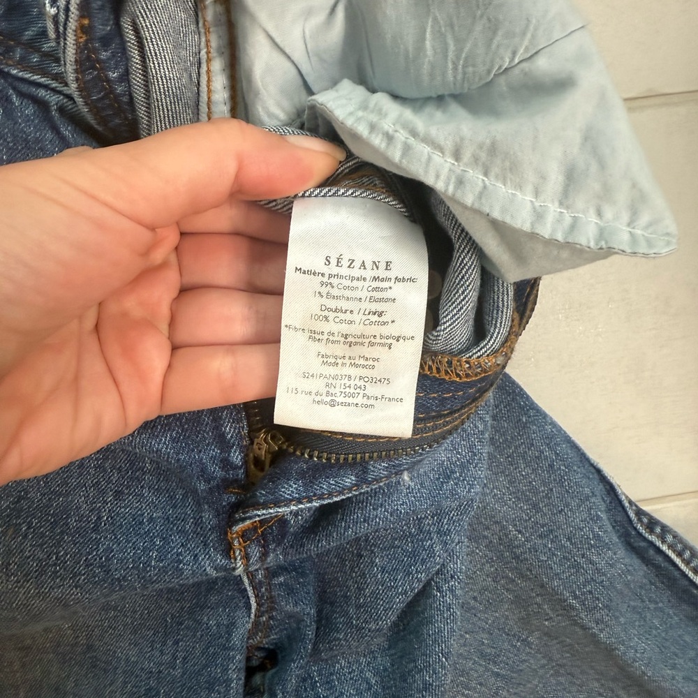 Sezane le crop bleu denim size 40 - Picture 6 of 9